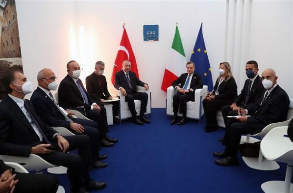 Cumhurbaşkanı Erdoğan İtalya Başbakanı Draghiyi kabul etti
