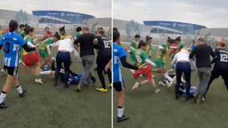 Kadın futbolcular birbirine girdi! Çevik Kuvvet devreye girdi, 7 oyuncu yaralandı