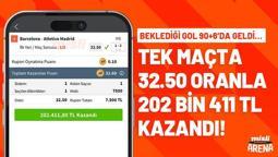 Beklediği gol 90+6’da geldi… Tek maçta 32.50 oranla 202 bin 411 TL kazandı!