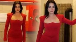 Kırmızı elbisesiyle sosyal medyayı salladı: Esra Bilgiç'ten yeni pozlar