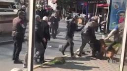 İstanbul'un göbeğinde pitbull dehşeti! Tartıştığı kişilere saldırttı!