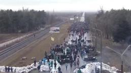 Nükleer santralin bulunduğu Enerhodar'da halk barikat kurdu! Girişi engellemeye çalışıyorlar