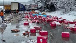 Sakarya'da TIR, öndeki TIR'a çarptı: 1 ölü