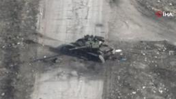 Ukrayna ordusu Rus tankını tek atışla imha etti