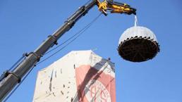 Antalya'da tarihi Saat Kulesi'nin kubbesi, 90 yıl sonra yerinde