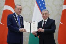 Cumhurbaşkanı Erdoğan'a Özbekistan'da en büyük devlet nişanı