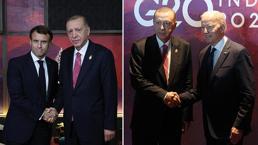 Cumhurbaşkanı Erdoğan, Biden ve Macron ile görüştü