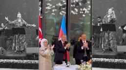 Erdoğan ve Aliyev ayakta alkışladı! Azerin'in söylediği türkü geceye damga vurdu