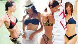 Ünlüler plajlarları podyuma çevirdi! İşte objektife yansıyanlar...