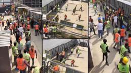 İşçiler birbirine girdi çekiç ve çiviler havada uçuştu, şantiye resmen savaş alanına döndü!