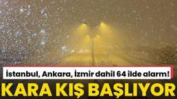 Yoğun kar yağışı başlıyor! İstanbul, Ankara, İzmir dahil 64 il için alarm verildi, MGM son dakika duyurdu, kar radarda göründü