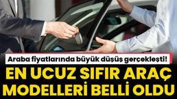 Araba fiyatlarında büyük düşüş gerçekleşti! En ucuz sıfır araç modelleri ortaya çıktı