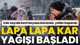 Lapa lapa kar yağışı başladı! Uyarı üstüne uyarı yapılmıştı, birçok kent beyaza büründü, batı illeri için kar alarmı verildi 