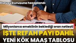 Emekliye çifte zam müjdesi! Maaş tablosu değişti, kuruşu kuruşuna hesaplandı: İşte refah payı dahil yeni kök maaş tablosu