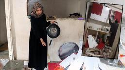 Eline tavayı alan şahıs boşanma aşamasındaki eşinin evini savaş alanına çevirdi! Çocukların ağladığı o anlar kamerada