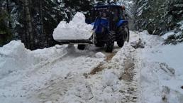 Bolu'da yayla yolları karla kapandı köylüler harekete geçti