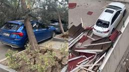 Ankara'da kuvvetli rüzgar! Ağaçlar devrildi, araçlar zarar gördü