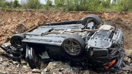 Yozgat’ta meydana gelen kazada takla atan otomobildeki 4 kişi yaralandı