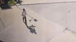 Karganın saldırısına uğradı kaçarken taklalar attı, o anlar kamerada