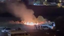Susurluk'ta düğünde atılan havai fişekler yangın çıkardı