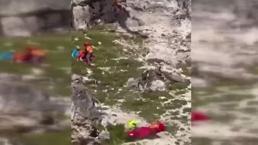 Dağdaki kurtarma operasyonunda sağlık çalışanı kayalıklardan yuvarlandı
