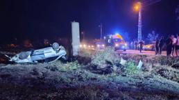 Otomobil şarampole uçup takla attı 3 kişi yaralandı