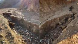 Elazığ'da korkutan görüntü! Yağmur sonrası ortaya çıktı