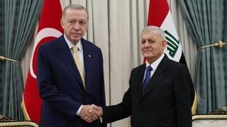 Cumhurbaşkanı Erdoğan'dan Irak ziyareti! İki lider bir araya geldi