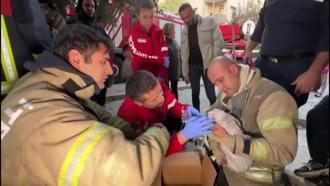 İstanbul-Avcılar'da çıkan yangında mahsur kalan tavşanı itfaiye ekipleri kurtardı