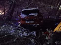 Bursa'da cip, karlı yolda 15 metreden şarampole uçtu; 5 yaralı