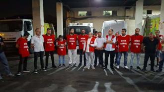 Karşıyaka Belediyesi işçilerinden iş bırakma eylemi