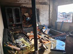 Samsun’da çıkan yangında ev kullanılamaz hale geldi