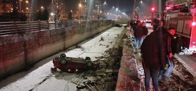 Kayseri’de otomobil boş sulama kanalına düştü: 1 yaralı