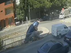 Pendik'te hakimiyeti kaybedince dereye uçtu!