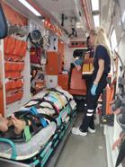 Teknede yaralanan Amerikalı turist, deniz ambulansı ile hastaneye kaldırıldı