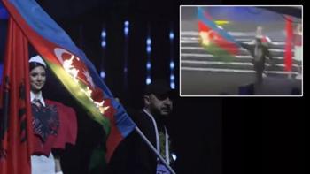 Ermenistan'da skandal görüntü! Azerbaycan bayrağını yaktılar