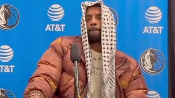 NBA yıldızı Kyrie Irving'den Filistin'e destek! Basın toplantısına kefiye ile çıktı