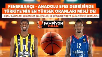 Fenerbahçe – Anadolu Efes derbisinde Türkiye’nin en yüksek oranları Misli’de! Canlı yayınlar, son dakika gelişmeleri ve yüzlerce maçta daha yüksek oranlar…