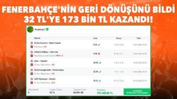 Fenerbahçe’nin geri dönüşünü bildi, 32 TL’ye 173 bin TL kazandı