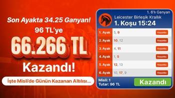Son Ayakta 34.25 Ganyan! 96 TL’ye 66.266 TL Kazandı! İşte Misli’de Günün Kazanan Altılısı…