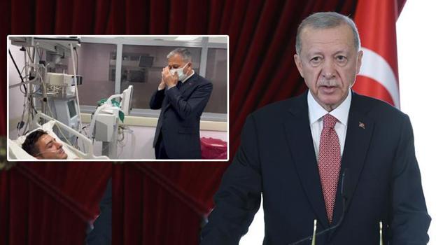 Cumhurbaşkanı Erdoğan terör saldırısında yaralanan polisle görüştü