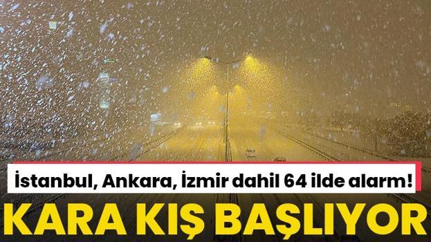 Yoğun kar yağışı başlıyor! İstanbul, Ankara, İzmir dahil 64 il için alarm verildi, MGM son dakika duyurdu, kar radarda göründü