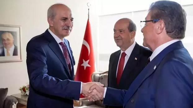 TBMM Başkanı Kurtulmuş, KKTC Cumhurbaşkanı Tatar ve KKTC Başbakanı Üstel ile görüştü