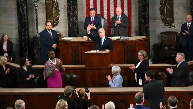 ABD Kongresi'nde utanç veren görüntüler! İsrail Başbakanı Netanyahu dakikalarca alkışlandı