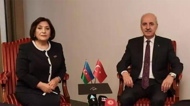 TBMM Başkanı Numan Kurtulmuş, Azerbaycan Milli Meclis Başkanı Gafarova ile görüştü