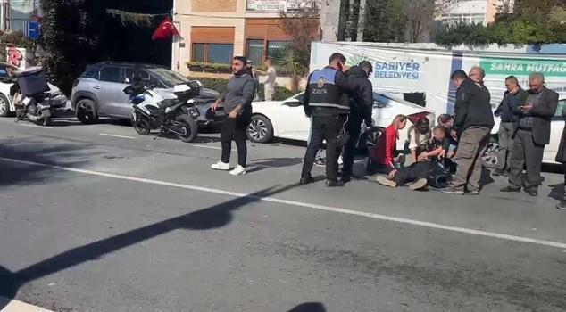 Motorlu zabıta ciple çarpıştı! Kadın sürücü ağlayarak başında bekledi