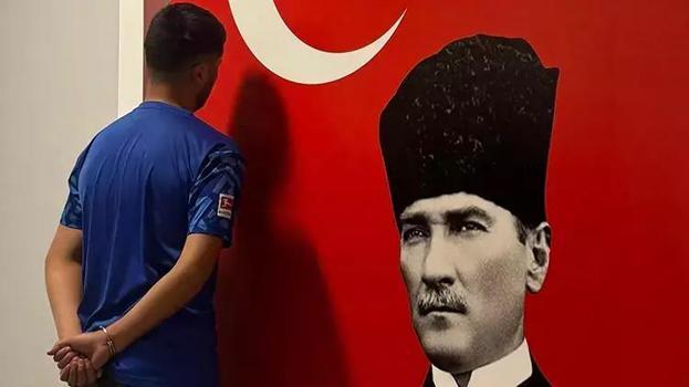 Antalya'da Atatürk görseline basan şahıs tutuklandı