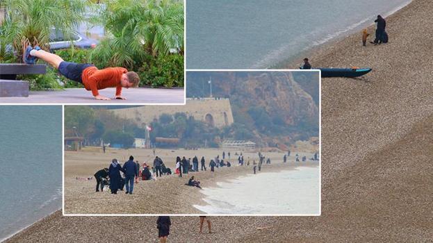 Antalyalıların deniz keyfi bitmedi!  Konyaaltı Sahili doldu taştı