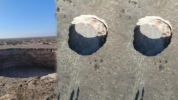 Korkunç bir gürültüyle çöktü: Konya'da obruk oluşumu kamerada