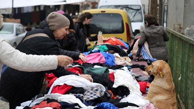 Edirne'de sokak hayvanları için pazarda gönüllü satış yapıyorlar